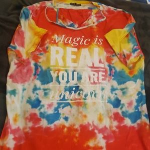 Oversized tie dye t-shirt dress